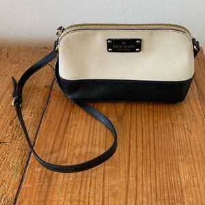 Small Kate Spade Black and White Leather Shoulder Bag